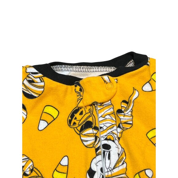 Disney Baby Halloween Mickey Minnie Mouse Mummy Footed Sleeper Candy Corn 6/9M - Picture 4 of 5